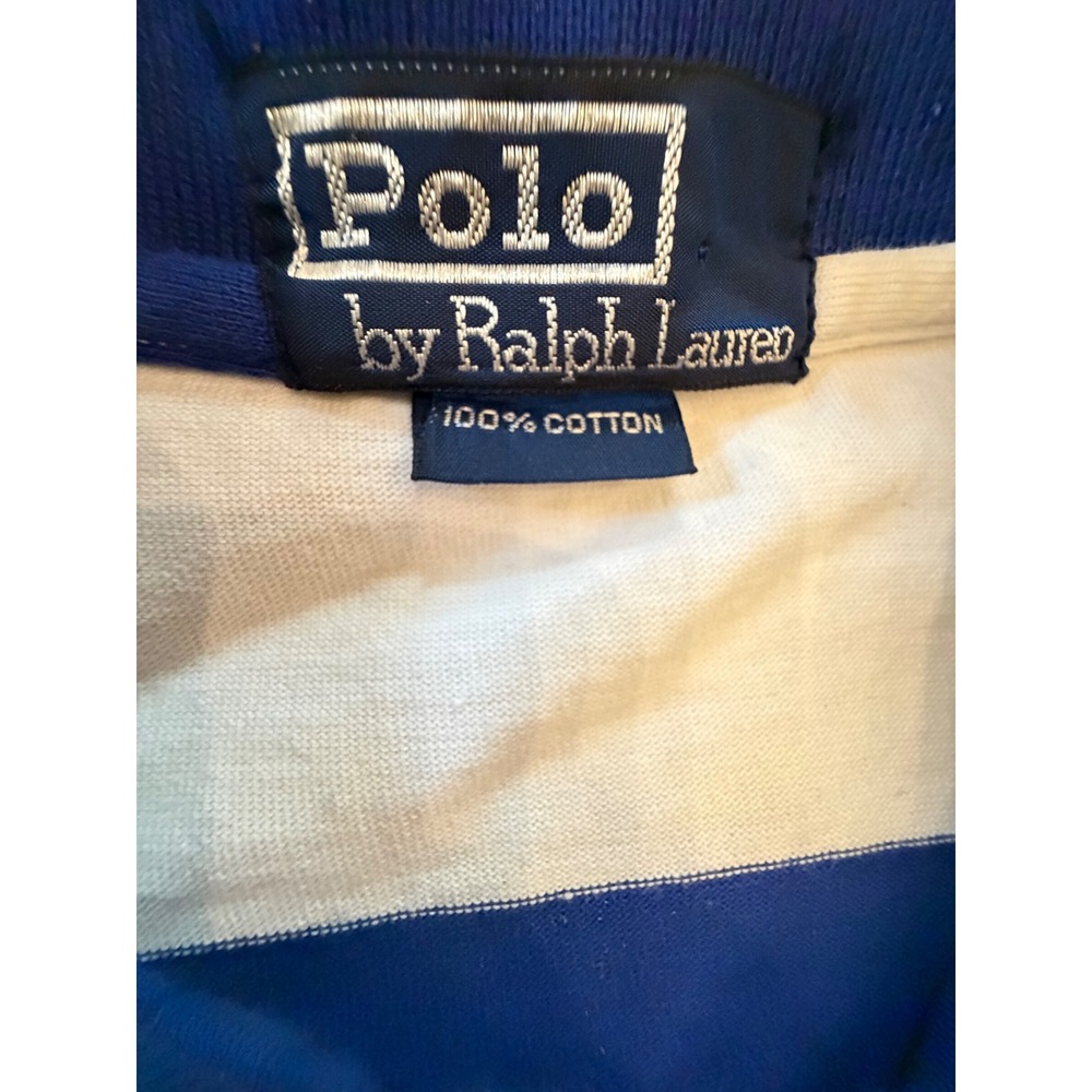 Polo Ralph Lauren Mens Multi Color Striped Short Sleeve Polo Shirt Blue White L - Picture 3 of 3